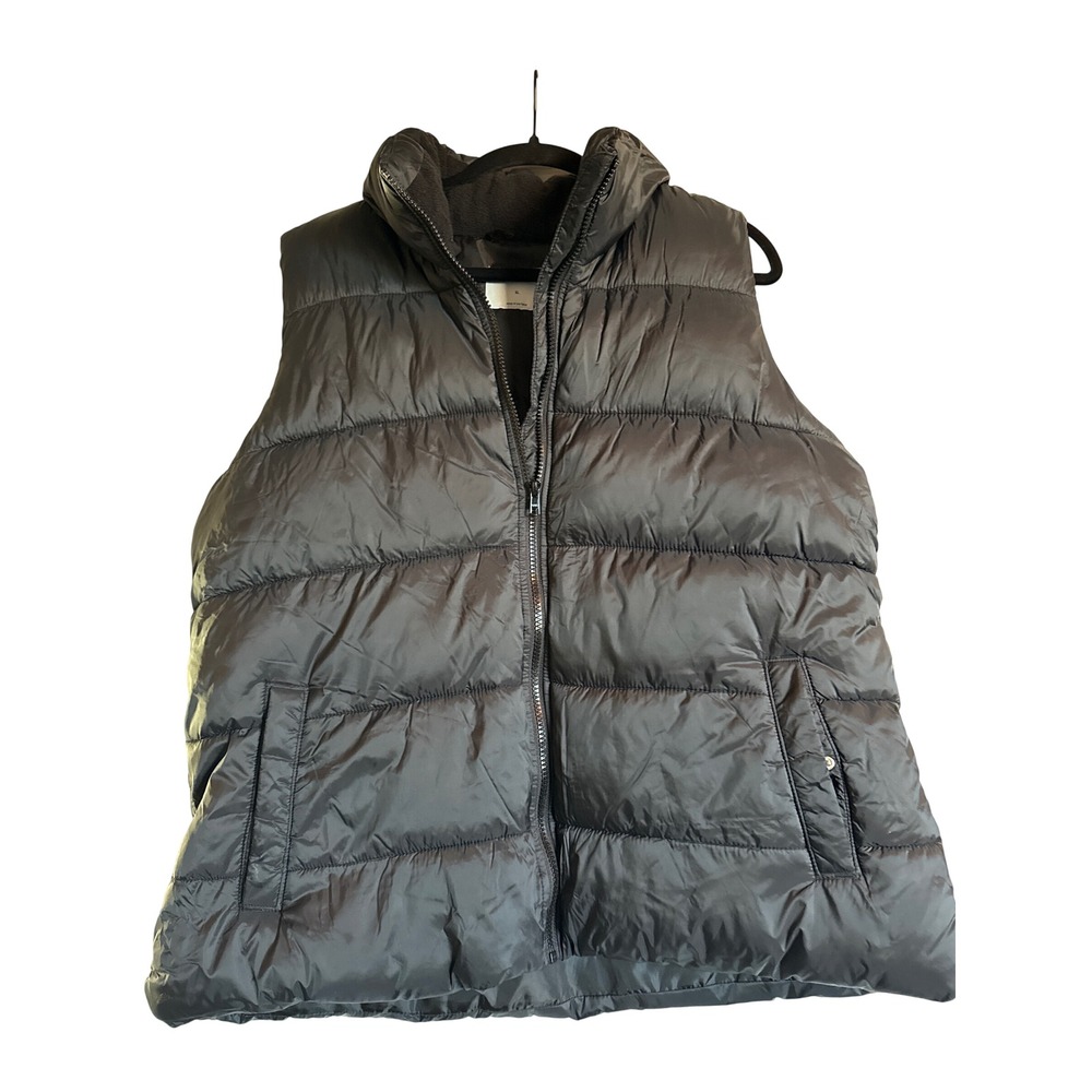 Cabin‎ Core Cozy Old Navy Puffer Vest Black Full Zip Quilted Insulated  Size XL
